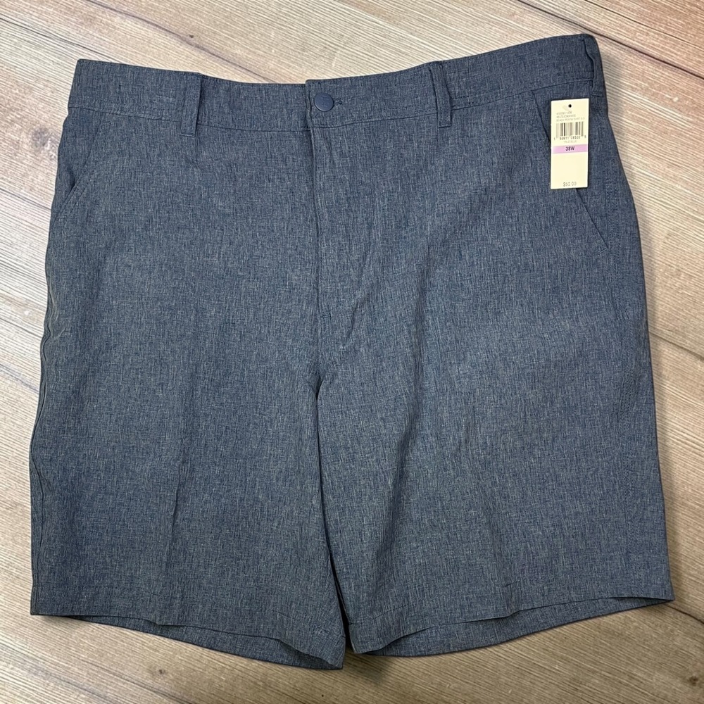 IZOD Men Hybrid Performance Shorts Blue 38W 9.5 Inseam NWT